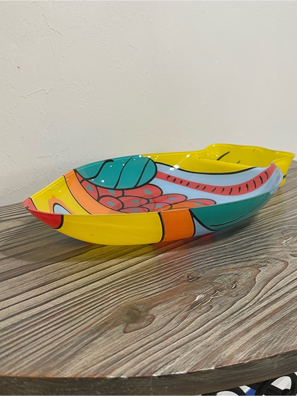 Colorful Fish Shaped Chip0 & Dip Bowl Servewear Party Coastal Fun Lightweight - Picture 3 of 11